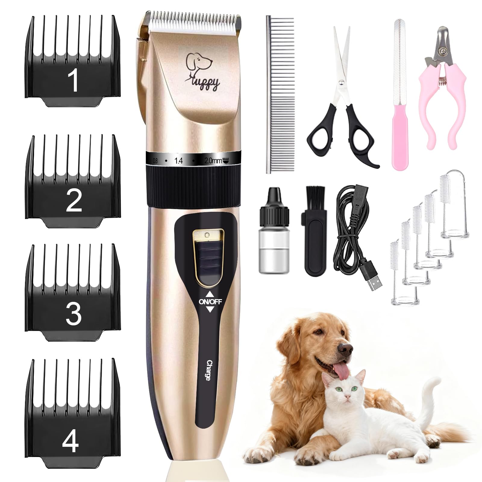HappyYILIDA dog clippers with quiet motor for stress-free home grooming