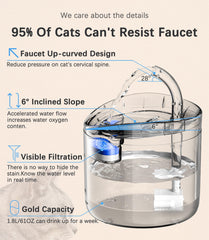 HAPUP cat fountain arc faucet design invites cats to drink