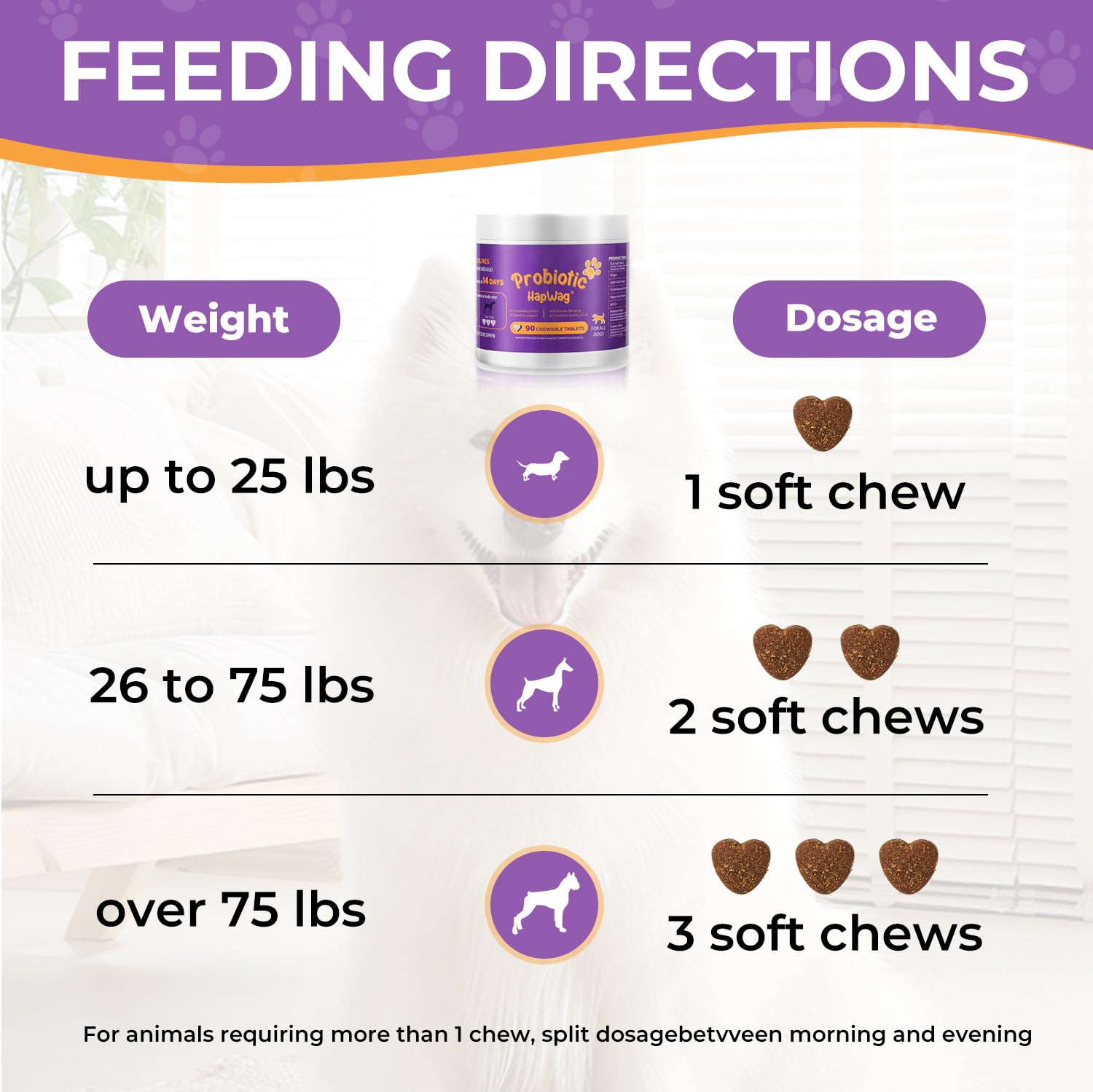 HAPWAG probiotics pork flavor treats on the counter evoke palatability.