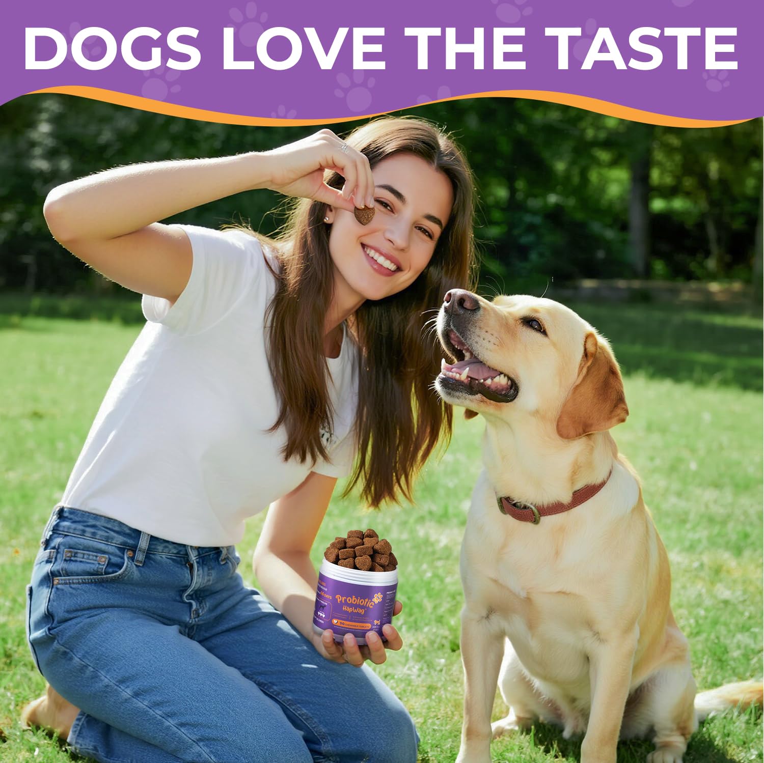 HAPWAG probiotics improve coat shine and gut comfort.
