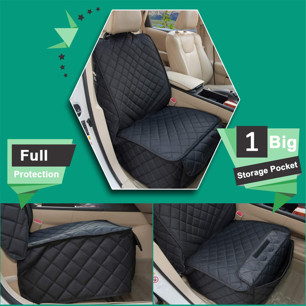 HAPYFOST big pocket on front seat cover for leash and toy storage