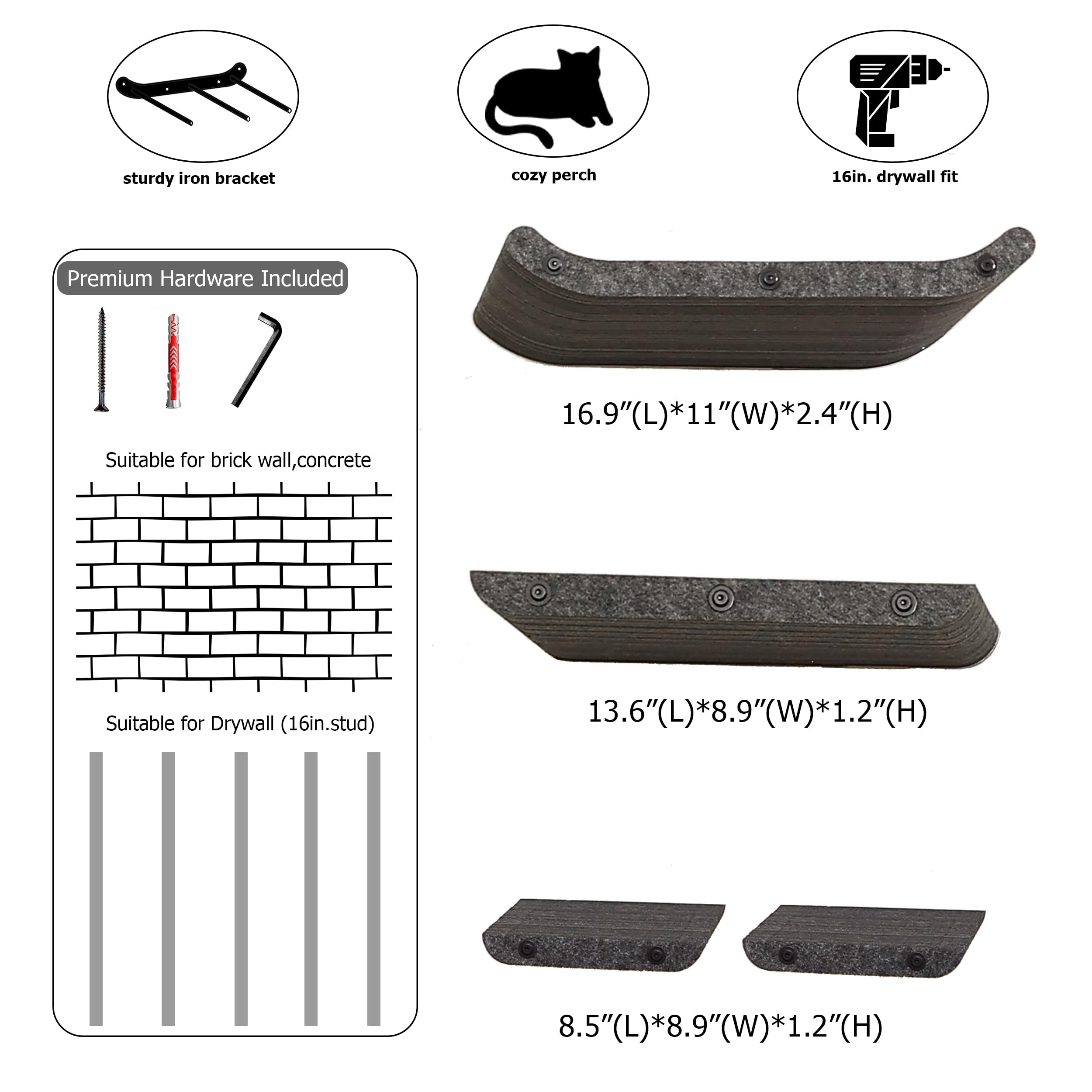 HAPYKITYS silent dampening panel-grey reduces noise during feline zoomies for a calmer home.