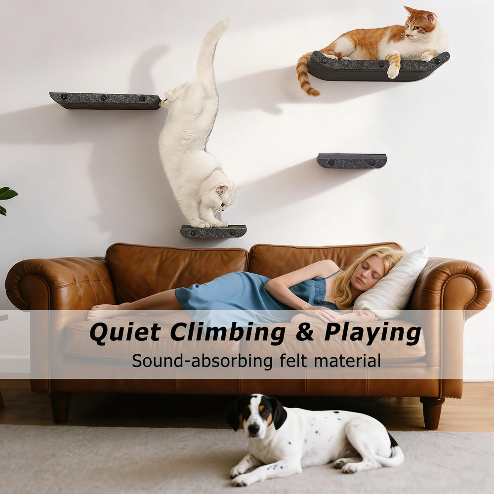 HAPYKITYS scratchable cat wall panel-grey highlights natural scratching texture for play.