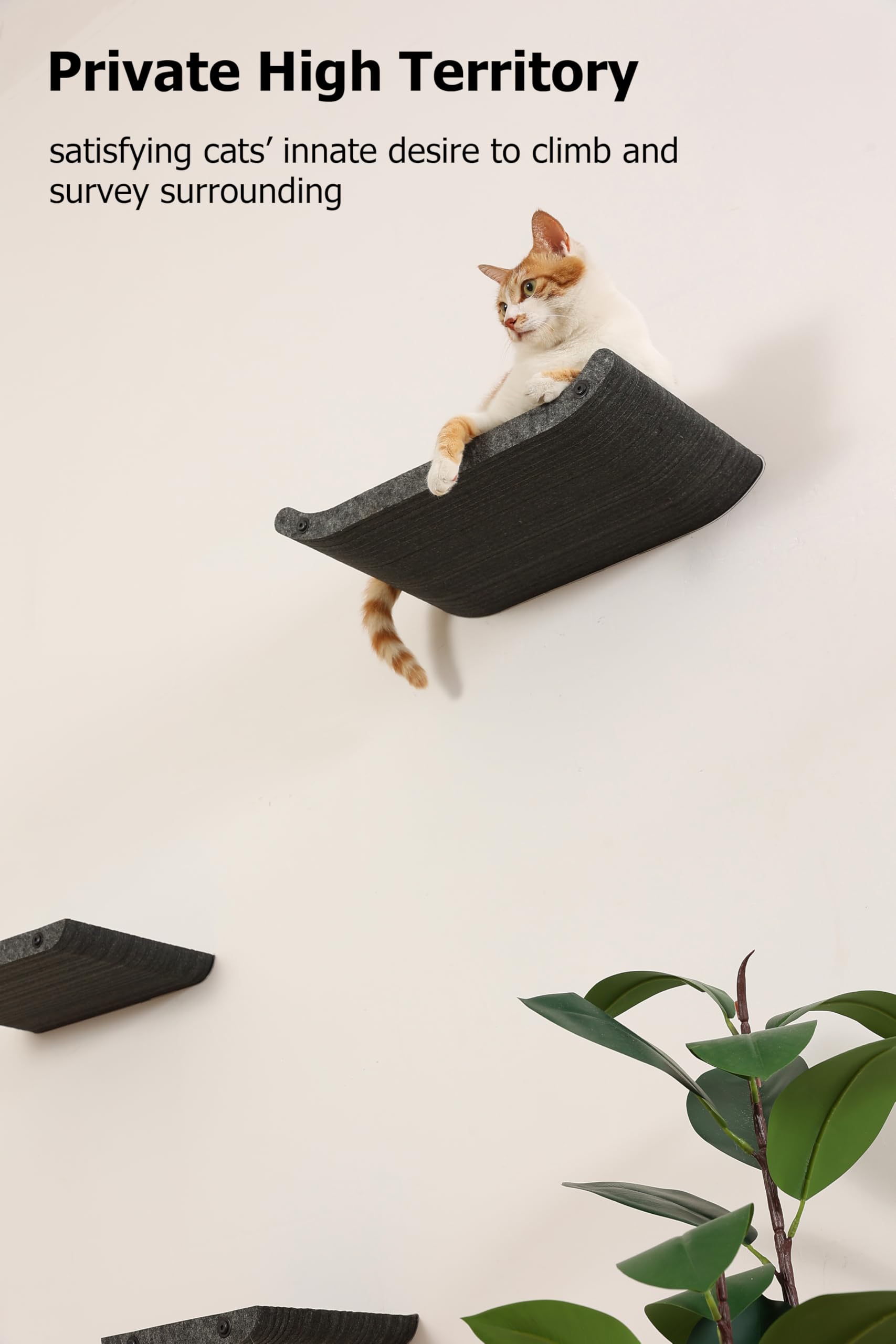 HAPYKITYS vertical cat walkway-grey maximizes room vertical space for exploration.