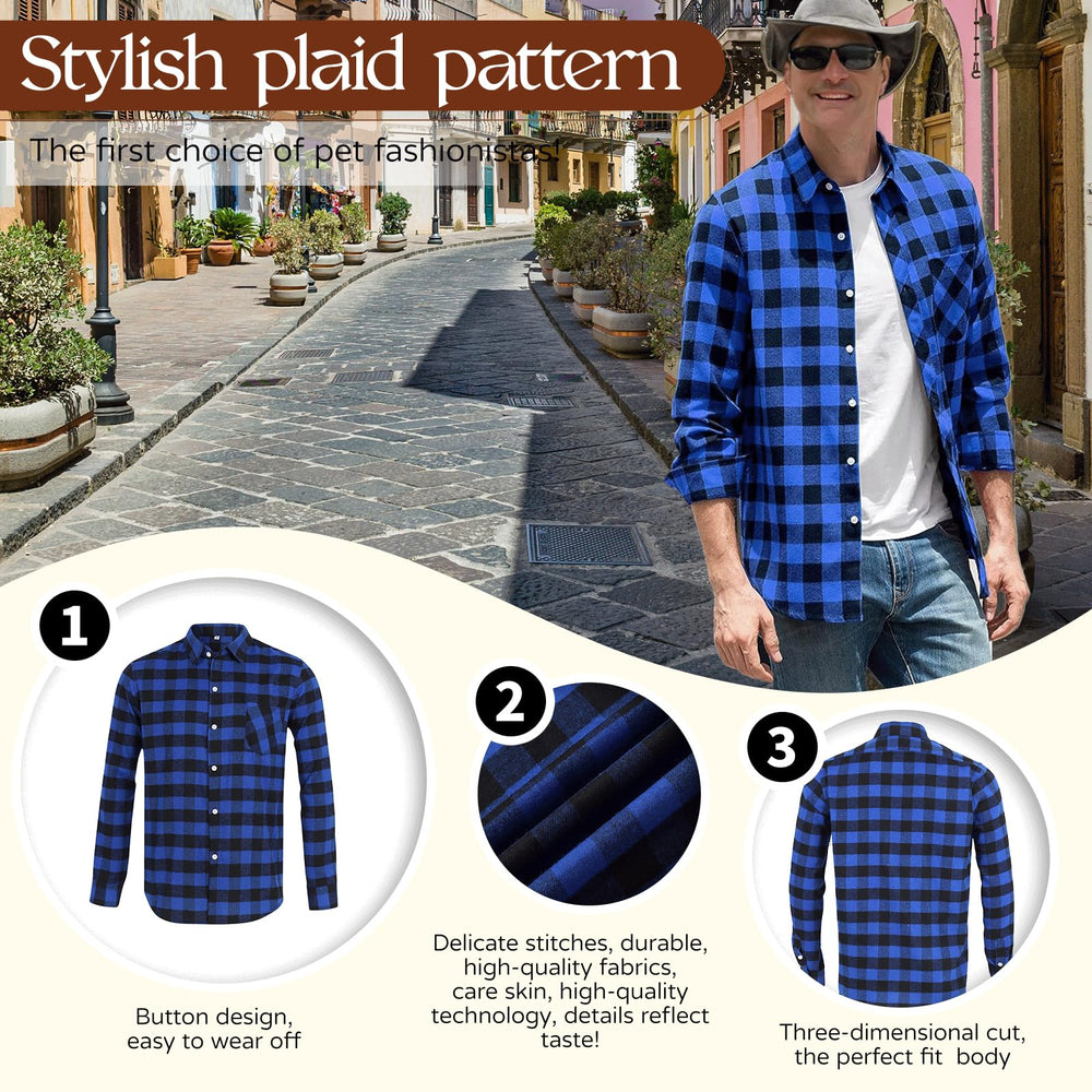 Harbyel plaid dog shirt outdoor-UV protection for sunny days