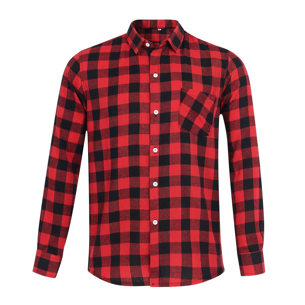 Harbyel plaid dog shirt closeup shows breathable cotton and neat button closure.