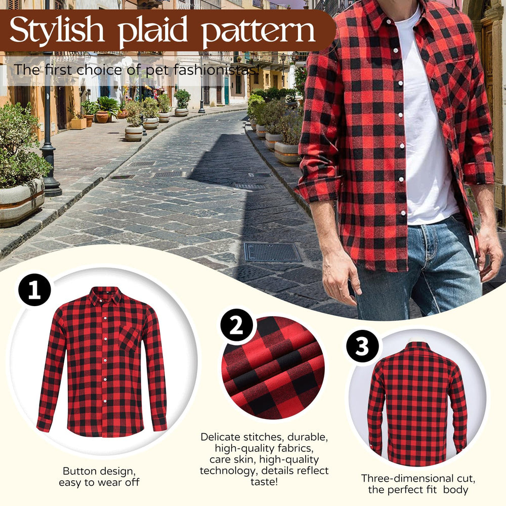Harbyel plaid dog shirt durable and machine washable for busy households.