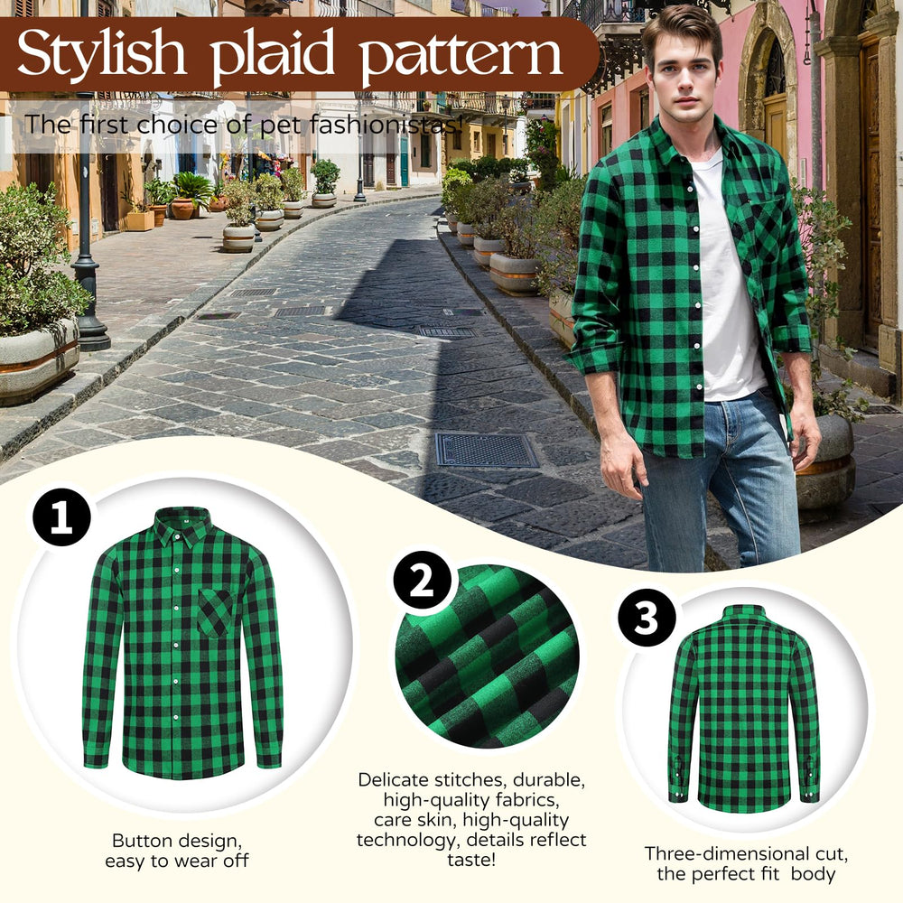 Harbyel plaid dog shirt durable and machine-washable for busy homes