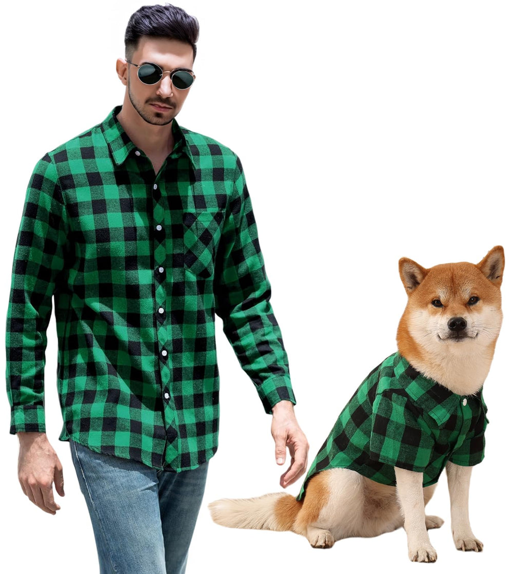 Harbyel plaid dog shirts front view shows stylish comfort for dogs