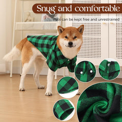 Harbyel plaid dog shirts on dog with snap-on design for quick wear