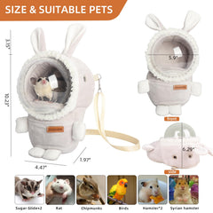 HardcorePet hamster carrier rabbit shape grey detachable zipper cover for easy cleaning.