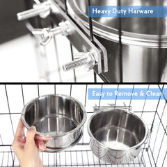 Harhana Kennel Water Bowl 2-pack stainless steel, dishwasher safe and easy to sanitize.