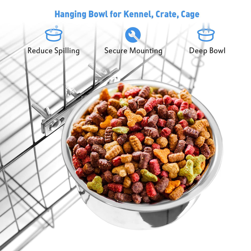 Harhana Kennel Water Bowl 2-pack top view, reduces spills during pet meals.