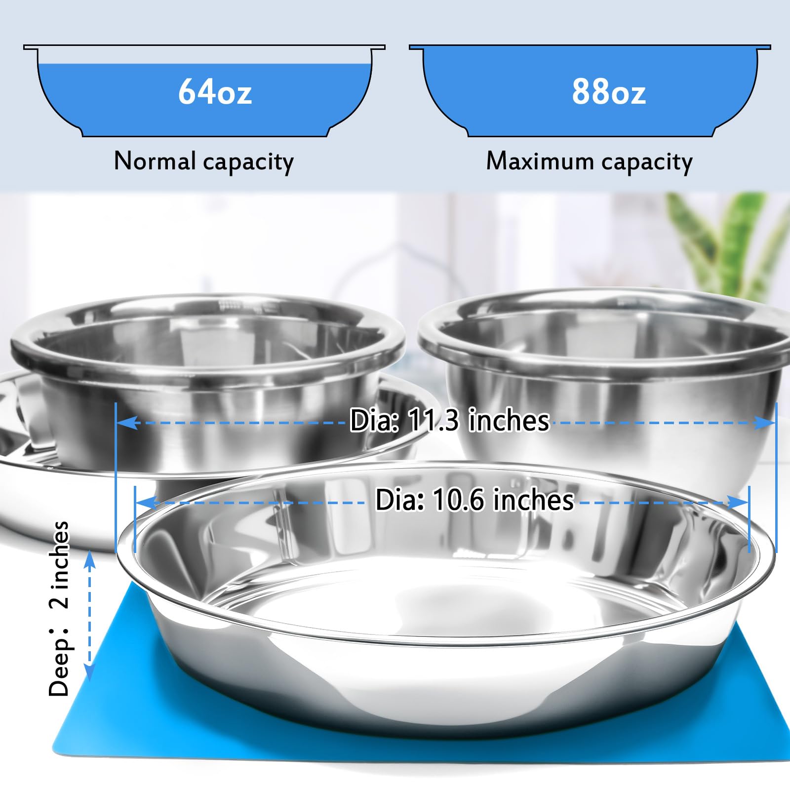 Harhana shallow bowls two-pack with 64oz capacity for longer meals