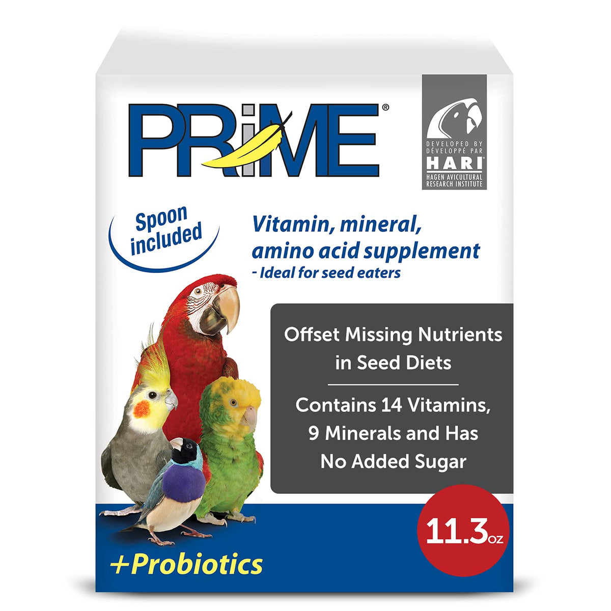 Hari Prime parrot powder dispersion helps quick, even nutrition during feeding.
