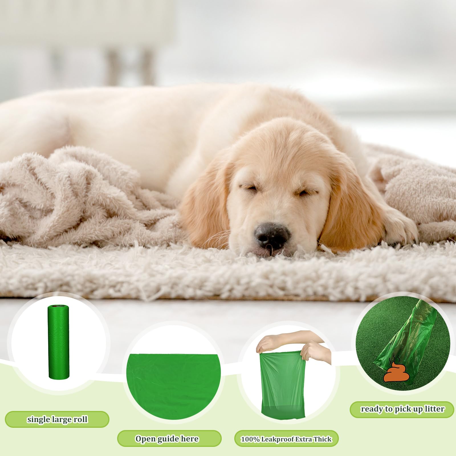Harloon 12x8-inch dog poop bags fit for all breeds outdoors.