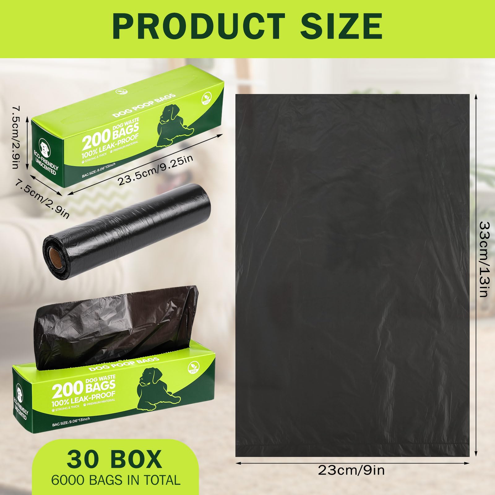 Harloon dog poop bags roll with perforations for easy tear cleanup
