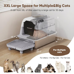 Haroopet XXL litter box top exit design for controlled exits