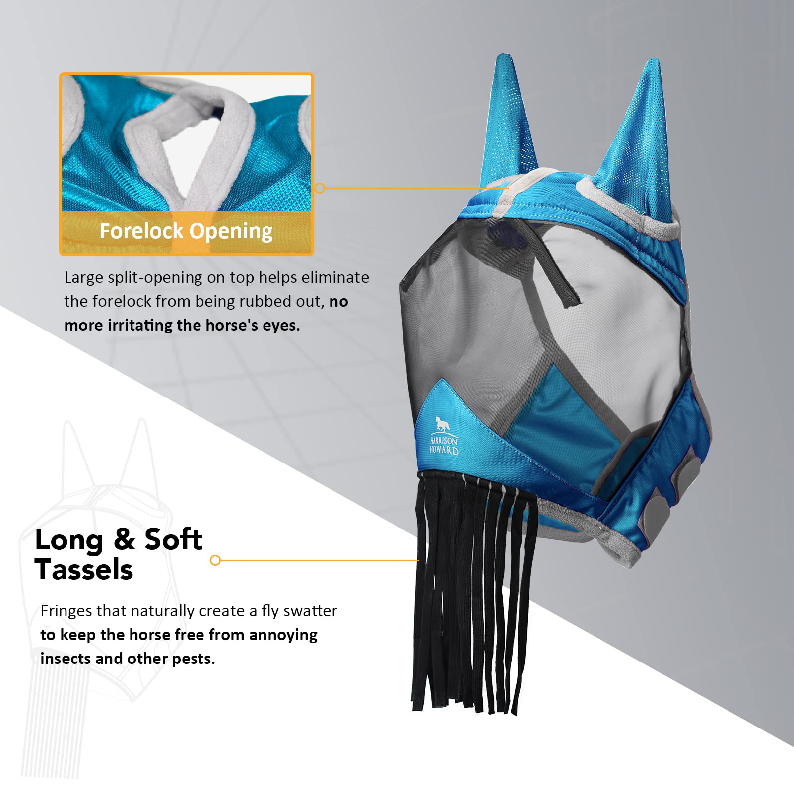 Harrison Howard CareMaster ears detail emphasizes soft padding to prevent rubbing.