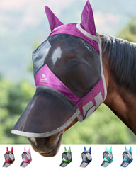 Harrison Howard CareMaster Pro eye-space fly mask provides clear visibility with UV protection for sunny rides.