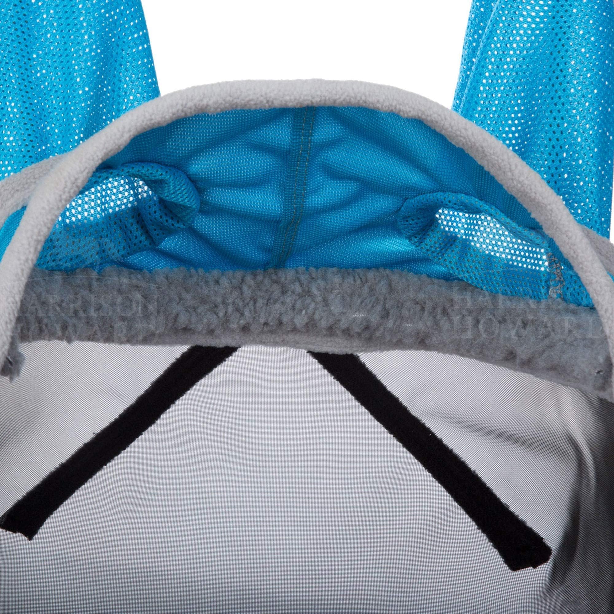 Harrison Howard CareMaster Pro luminous fly mask eye-area focus highlighting eye space and visibility.