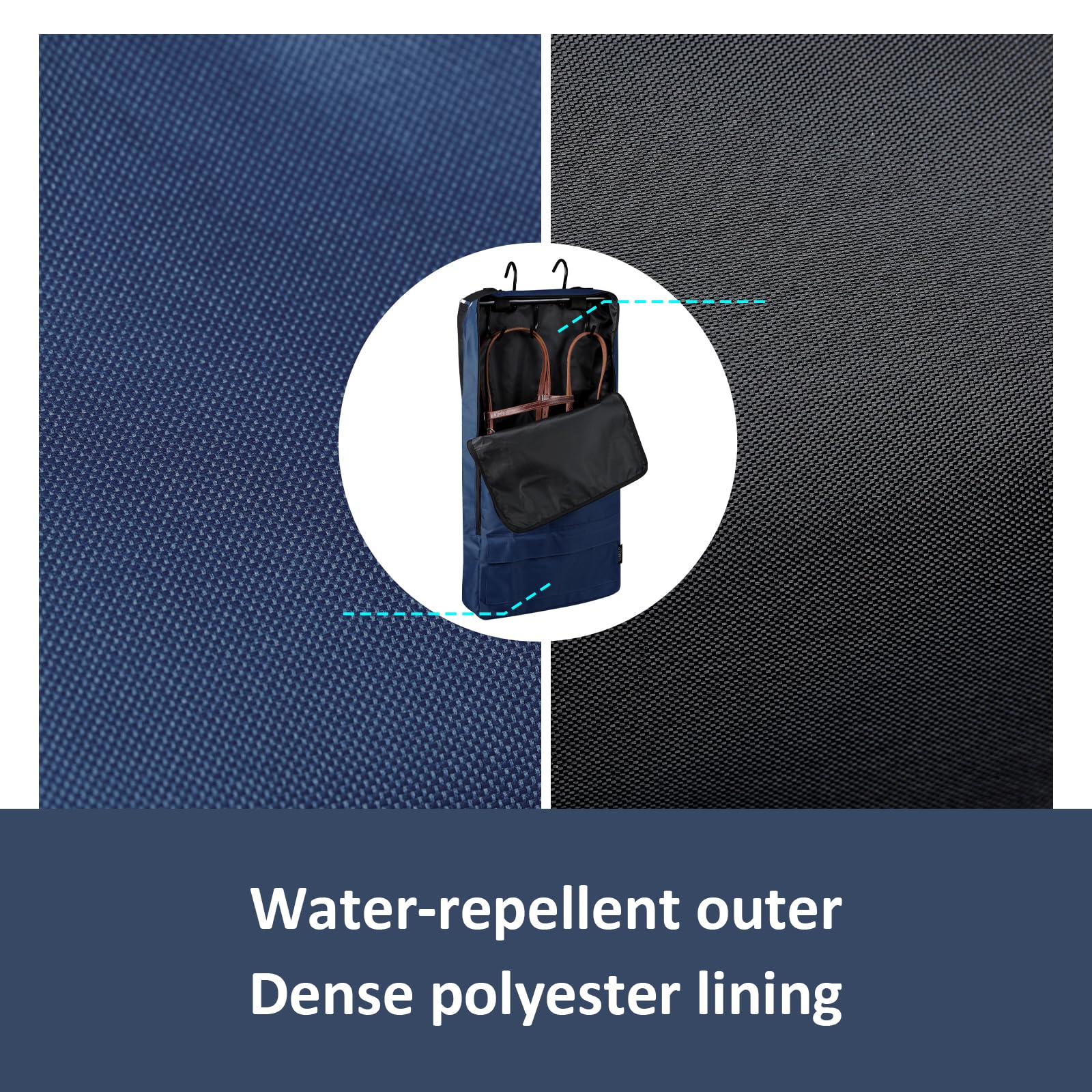 Harrison Howard front denier pockets with touch-fastener for small accessories