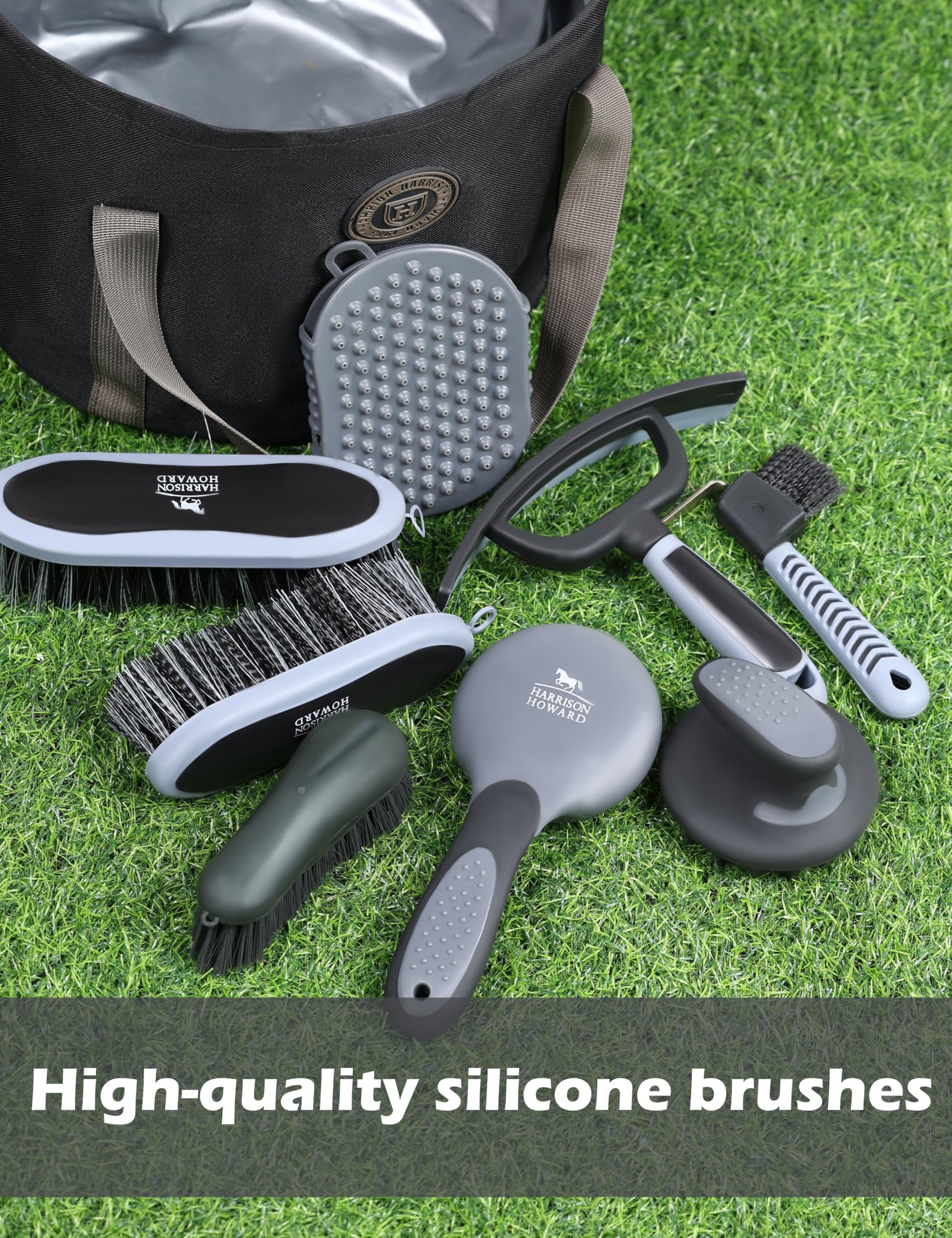Harrison Howard grooming kit soft face brush gentle on sensitive areas during grooming.