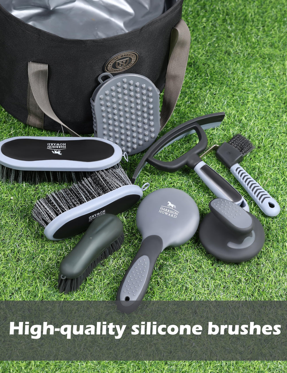 Harrison Howard grooming kit soft face brush gentle on sensitive areas during grooming.