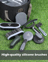 Harrison Howard grooming kit soft face brush gentle on sensitive areas during grooming.