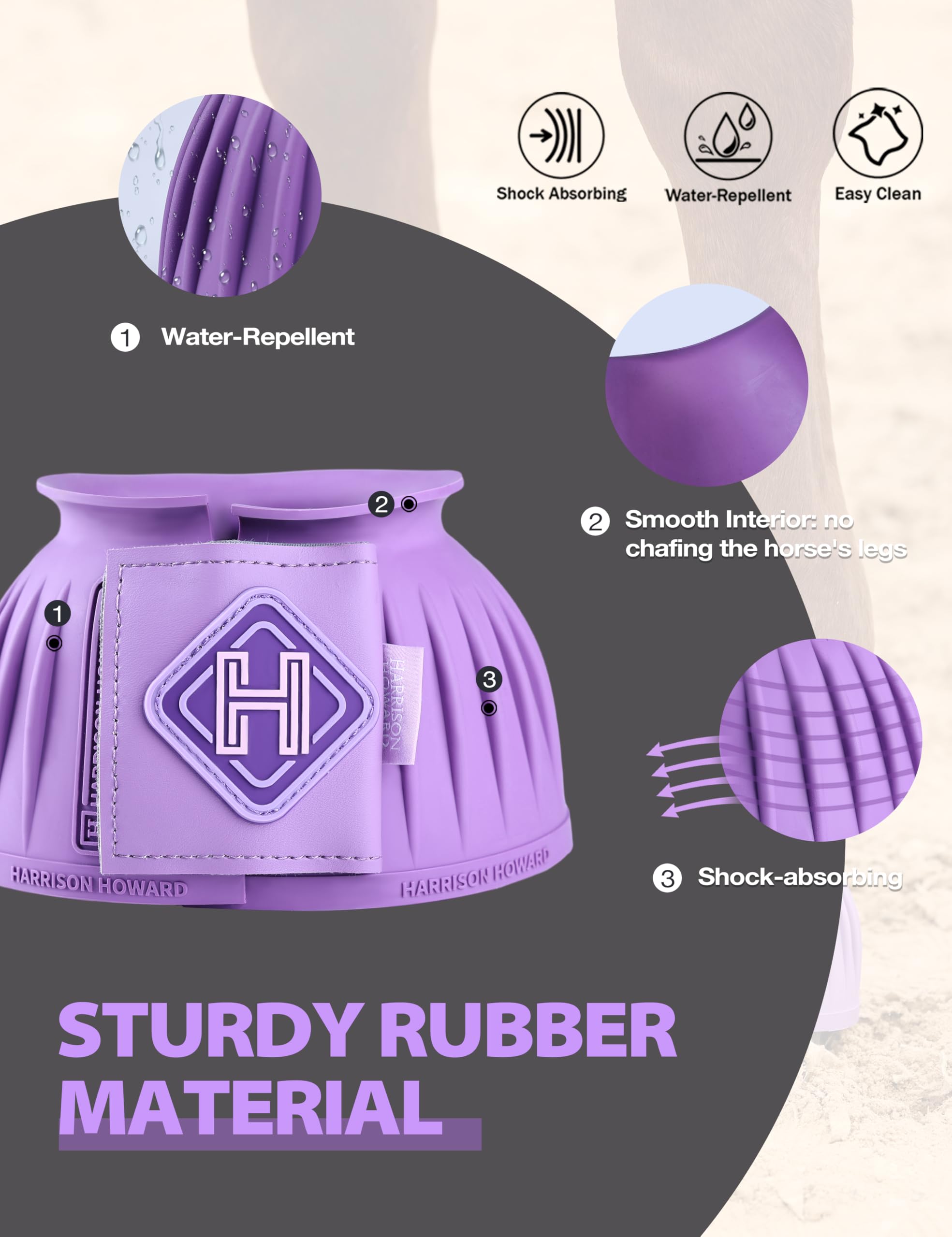 Harrison Howard high-durability rubber construction stands up to wear for violet-xl use