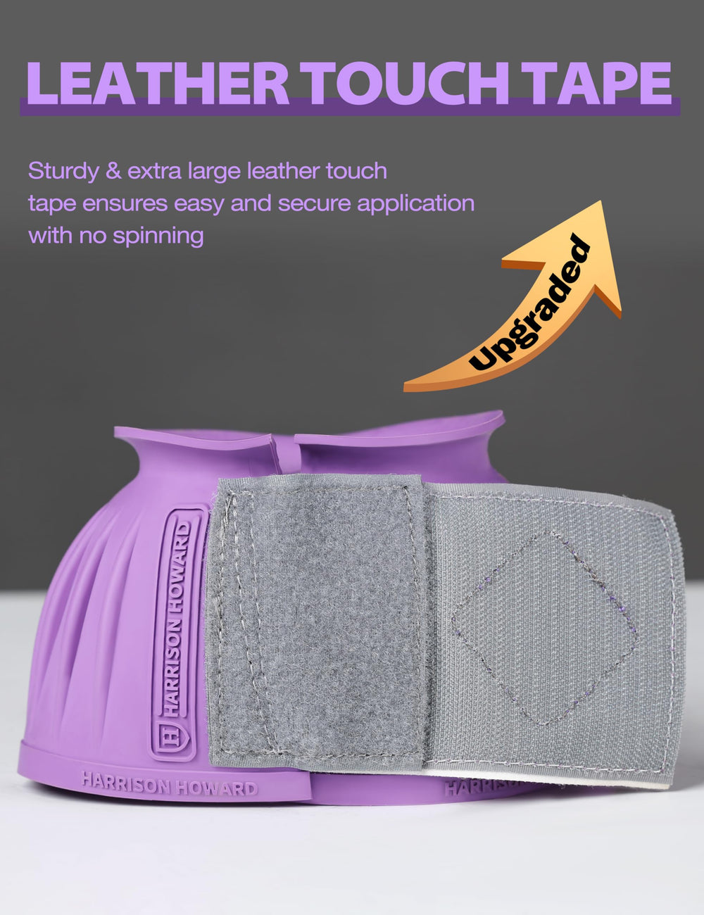 Harrison Howard leather touch-tape bell boot secures a snug violet-xl fit
