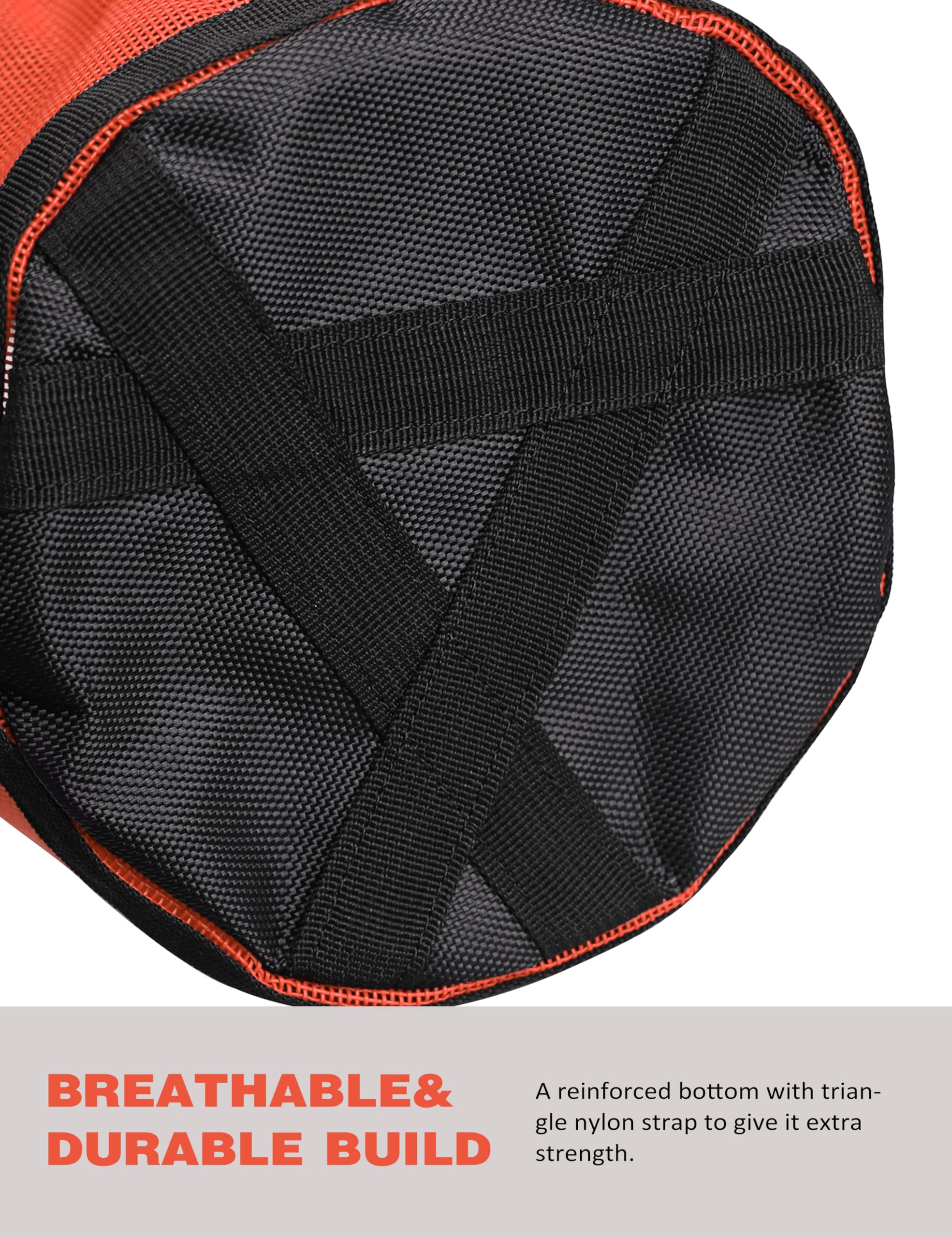 Harrison Howard muzzle bag breathable mesh construction promotes ventilation during feeding.