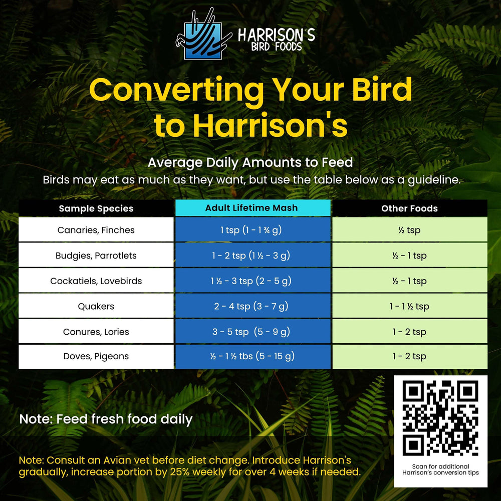 Harrison's Adult Lifetime Mash organic label highlights certified organic ingredients.