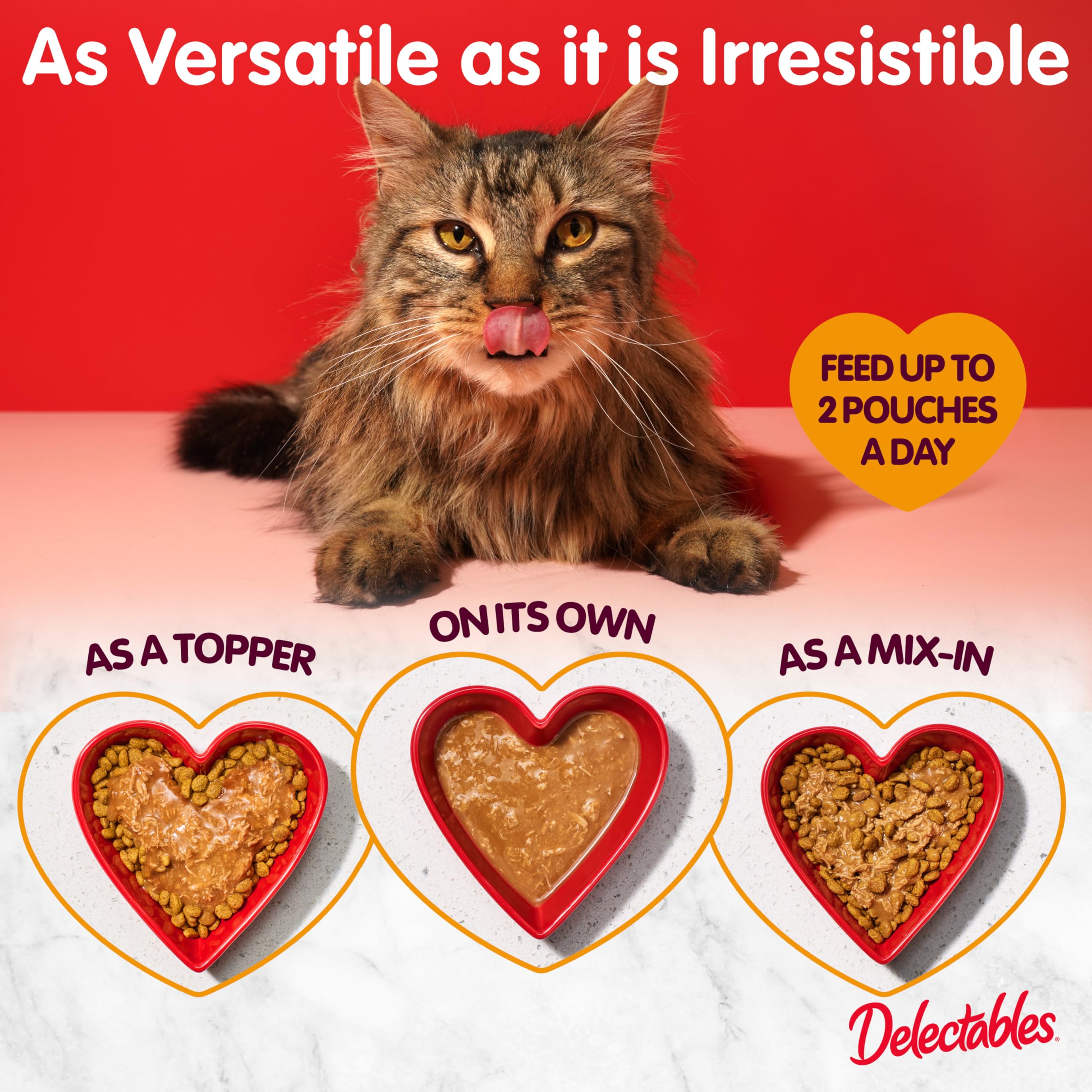Hartz Delectables Bisque shrimp-twist texture invites curious purring during snack time