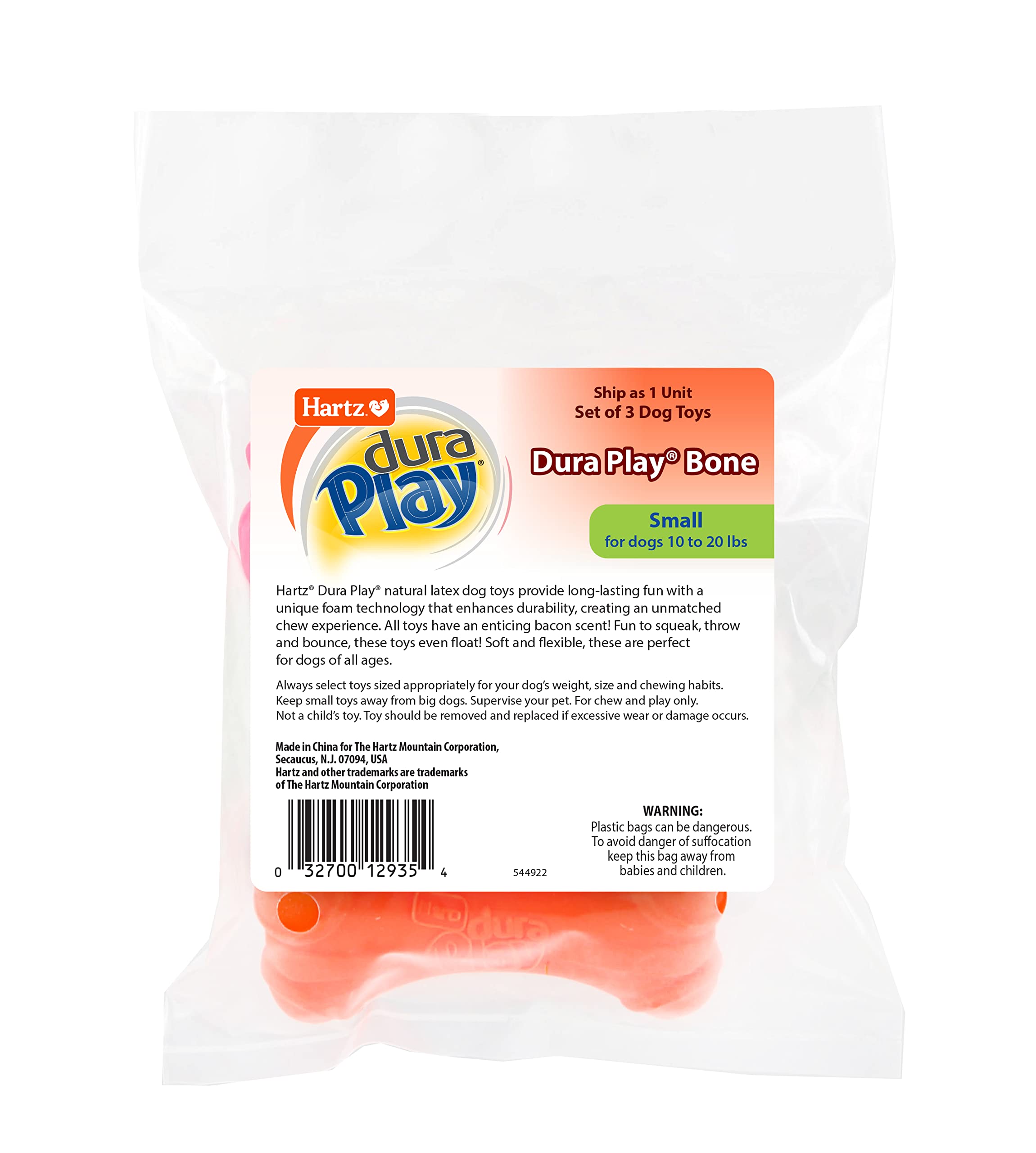 Hartz DuraPlay bacon-scented toy for small breeds enhancing scent-driven play