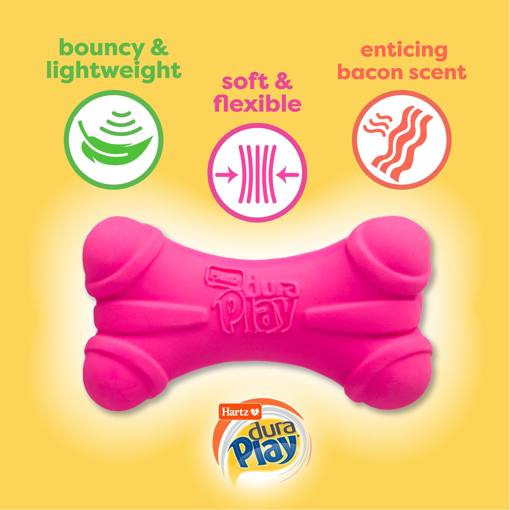 Hartz DuraPlay disc toy for small breeds featuring squeak and buoyancy
