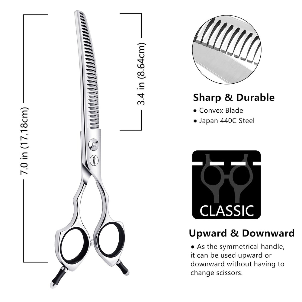 HASHIMOTO curved chunkers curved handles demonstrate bidirectional use for versatile grooming