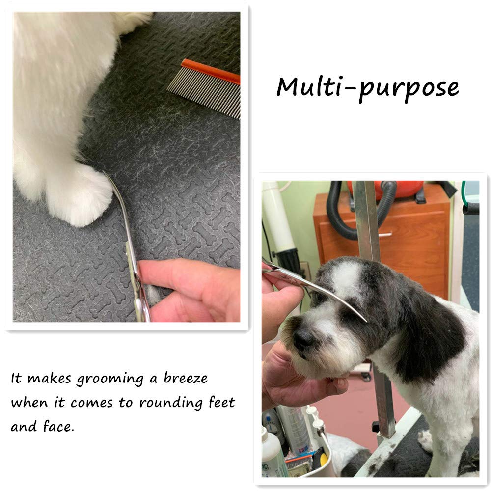 HASHIMOTO lightweight dog grooming scissors reduce hand fatigue during sessions.