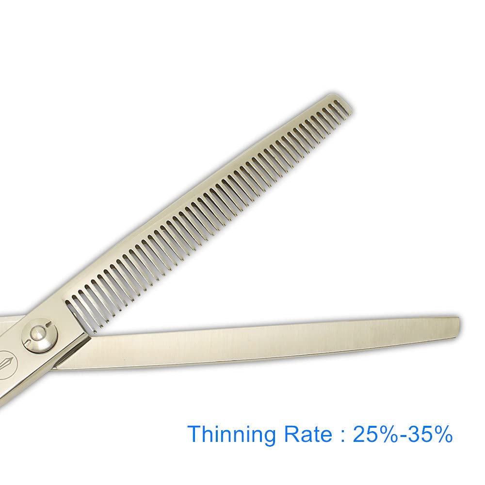 HASHIMOTO texturizing shears with sharp 440C blade delivering precise texture without length loss.