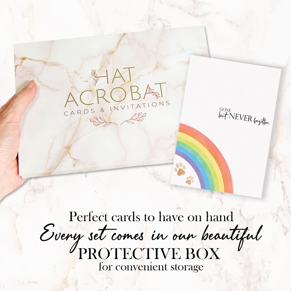 Hat Acrobat pet sympathy card with envelopes included for quick sending