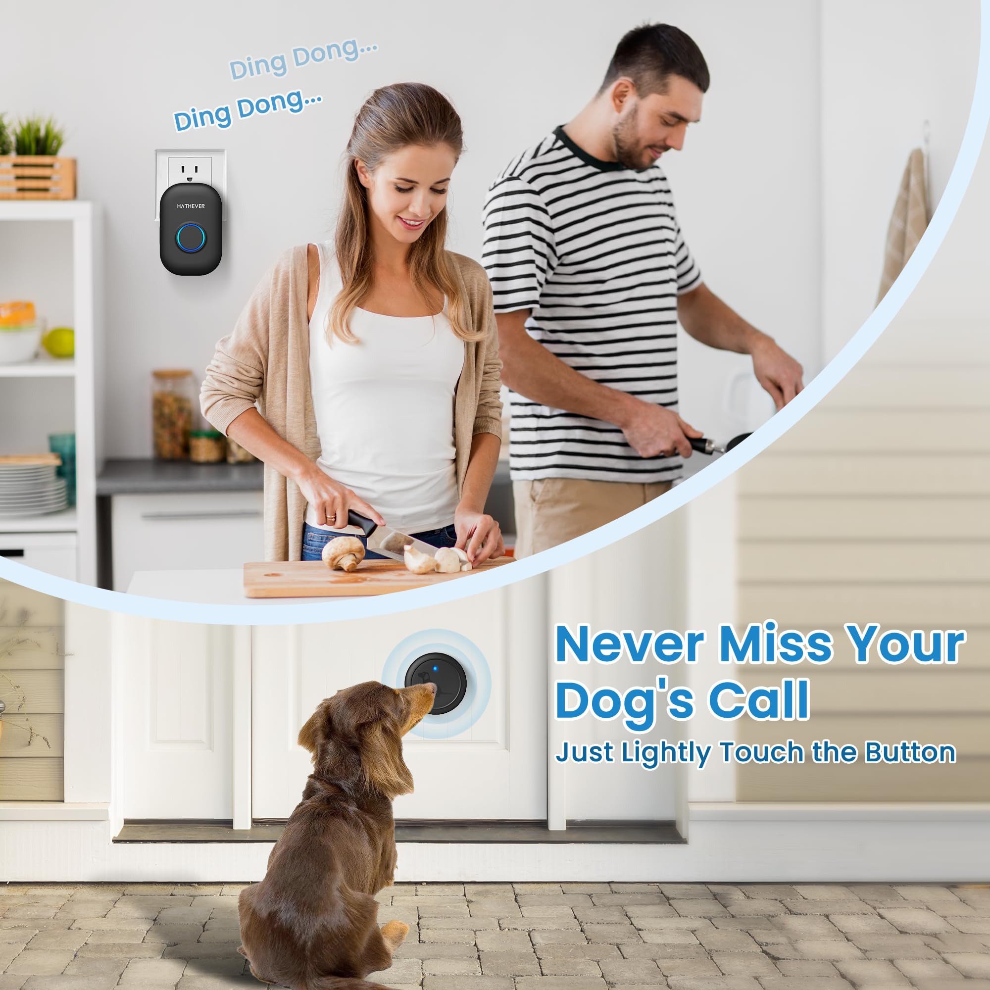 Hathever dog doorbell 32 melodies—varied tones for training prompts.