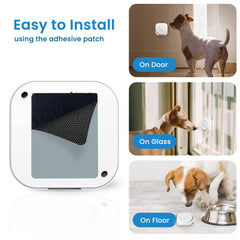 Hathever dog doorbell button-wall-mount shows easy wall installation without damage.