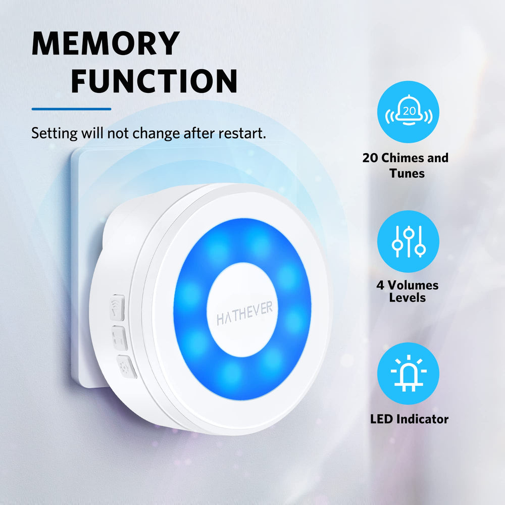 Hathever dog doorbell melody-display emphasizes 20 melodies for versatile signaling.
