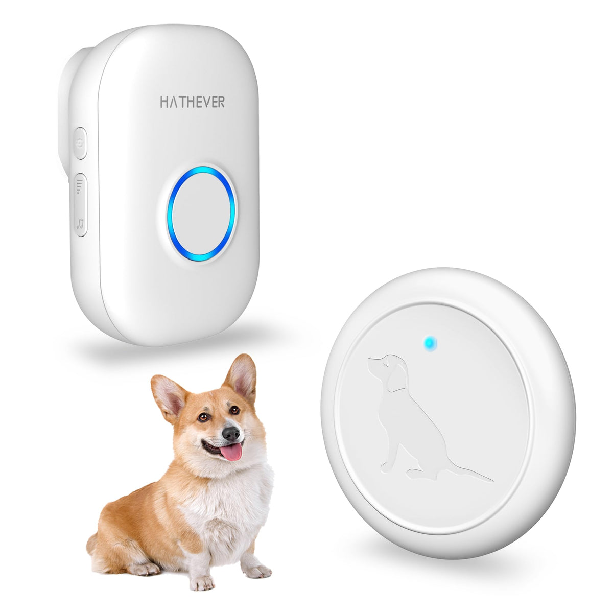 Hathever dog doorbell receiver unit ready to plug in for immediate alerts.