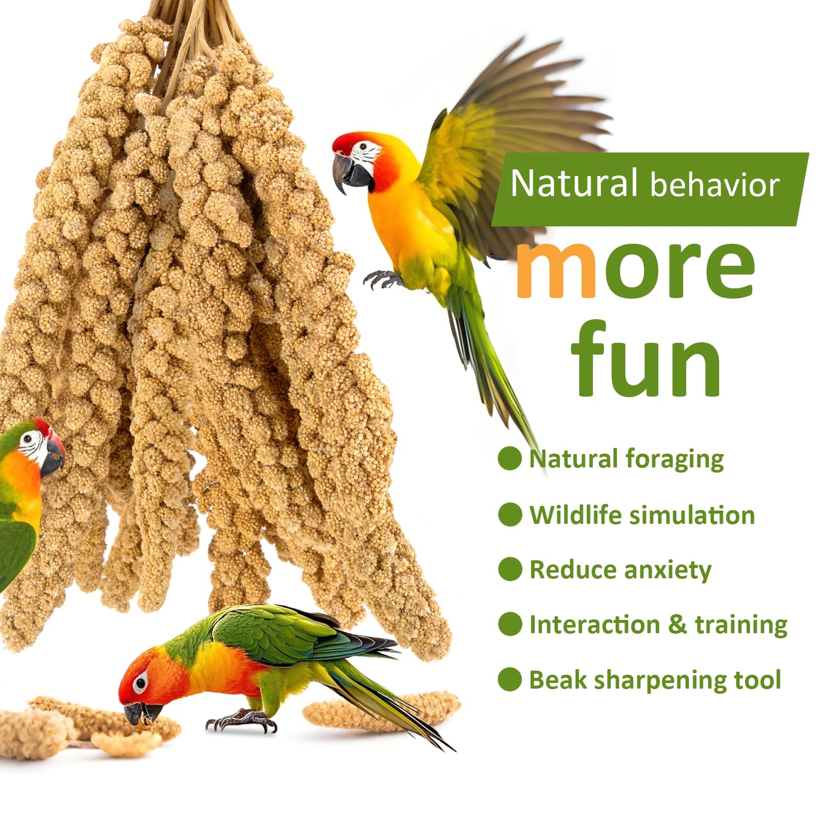 HATORTOP spray millet for birds label highlights non GMO and sun dried notes
