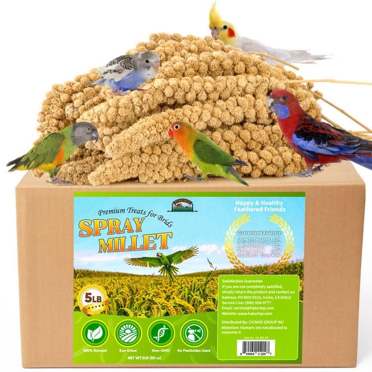 HATORTOP spray millet for birds packaging shown for easy feeding in cages