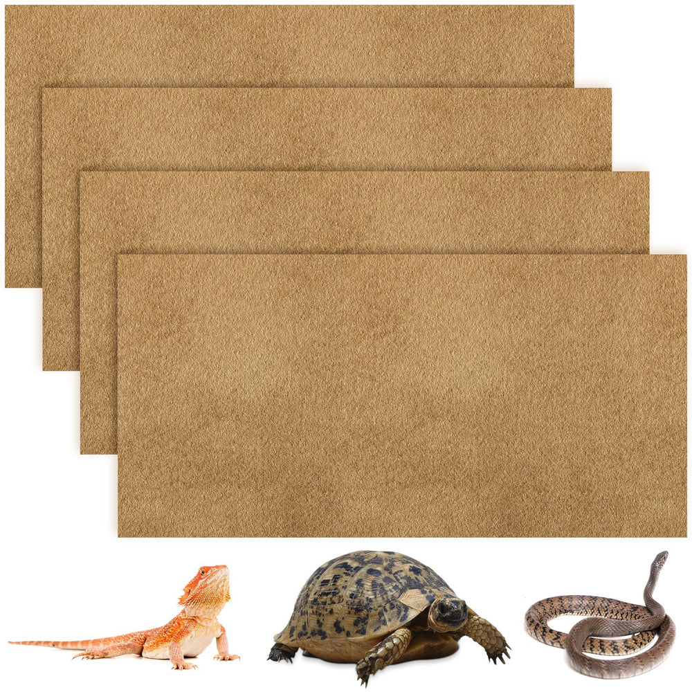 Haull reptile carpet 4-pcs 47x24 inch coffee for terrarium floors and easy cleanup