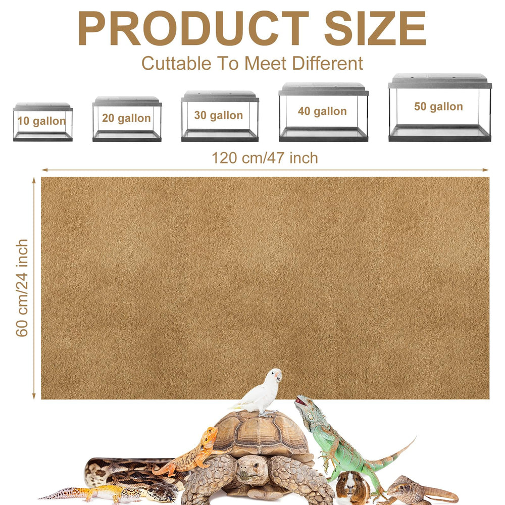 Haull reptile carpet cut-to-fit design simplifies tank sizing