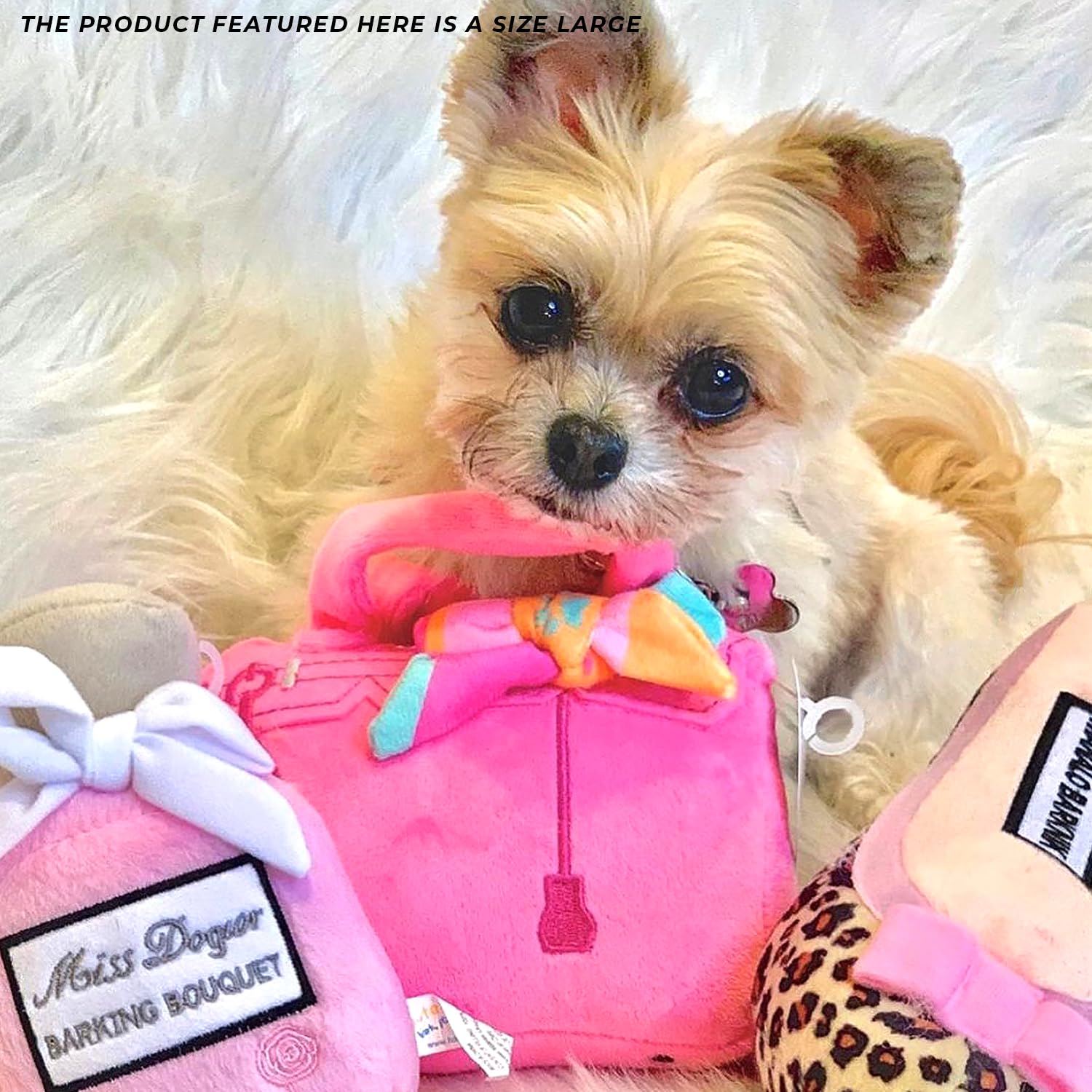 Bright Barkin Bag design aids visibility during park and home play.