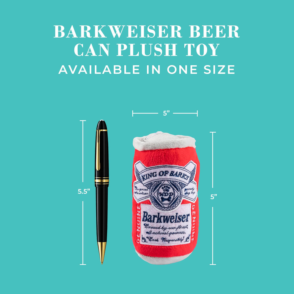 Haute Diggity Dog Barkweiser Beer Can care label shows machine washable care